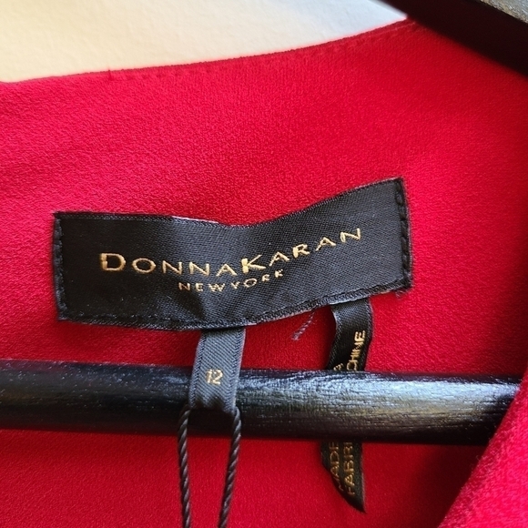 Donna Karen Burgundy Dress with Accent Sleeves, Size Medium - Picture 10 of 10